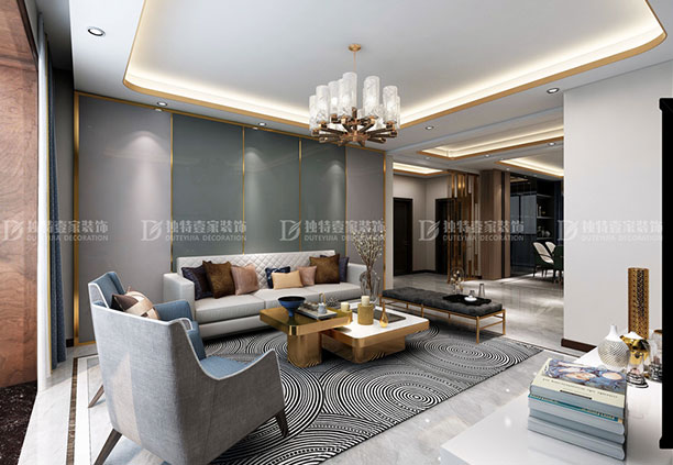 忻州人保家园 170平三室两厅现代轻奢风格装修效果图